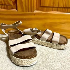 Tan Platform Espadrilles (size 8)